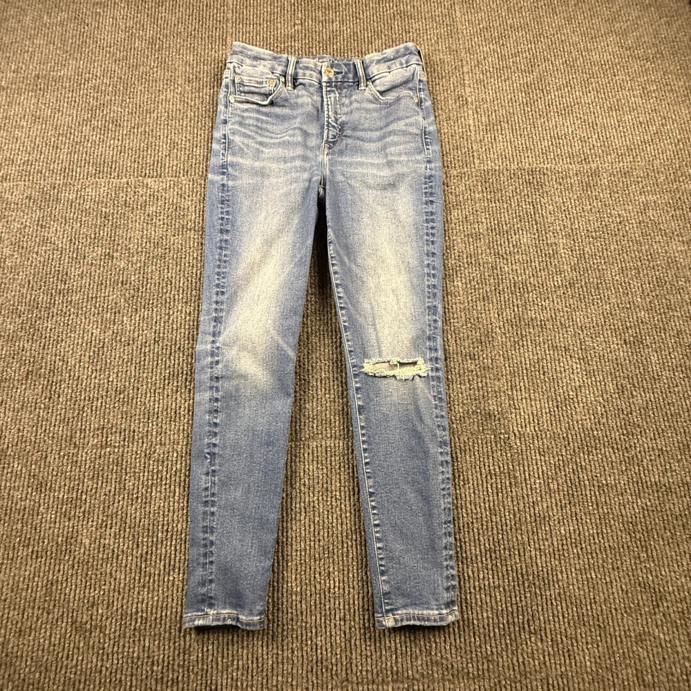 American Eagle High Rise Jegging Luxe‎ Stretch Blue Jeans Womens 8 Short 4656